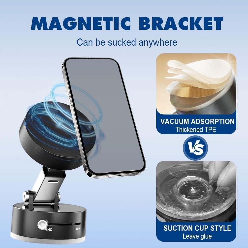 360° Vacuum Magnetic Suction Phone Holder – Ultra Strong Grip (Limited Time ₹699)